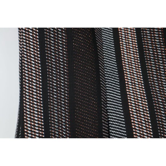 Chicos Open Front Long Striped Coat Rose Gold Glitter Copper Womens Size 4/6 - Picture 9 of 14